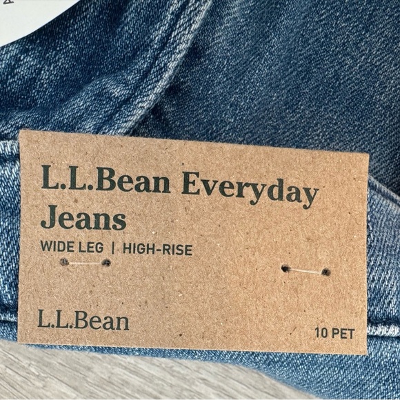 L.L.Bean Everyday Stretch Jeans High-Rise Relaxed Wide-Leg 2024 NWT 10 P - Picture 11 of 13